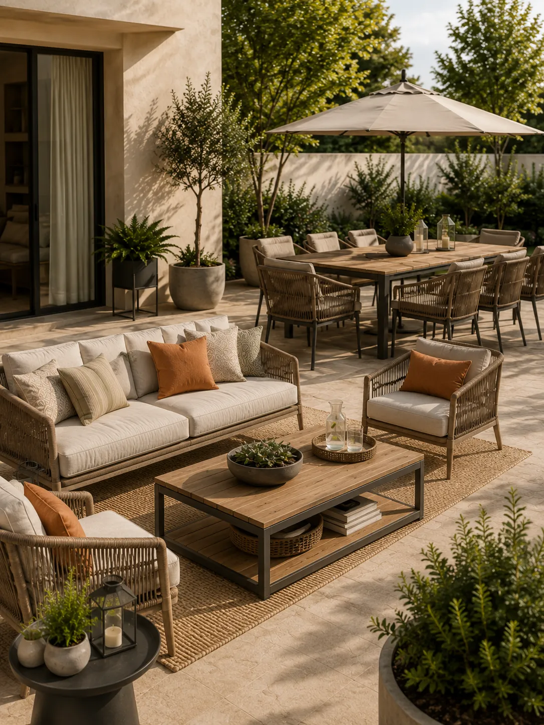 Patio seating and dining